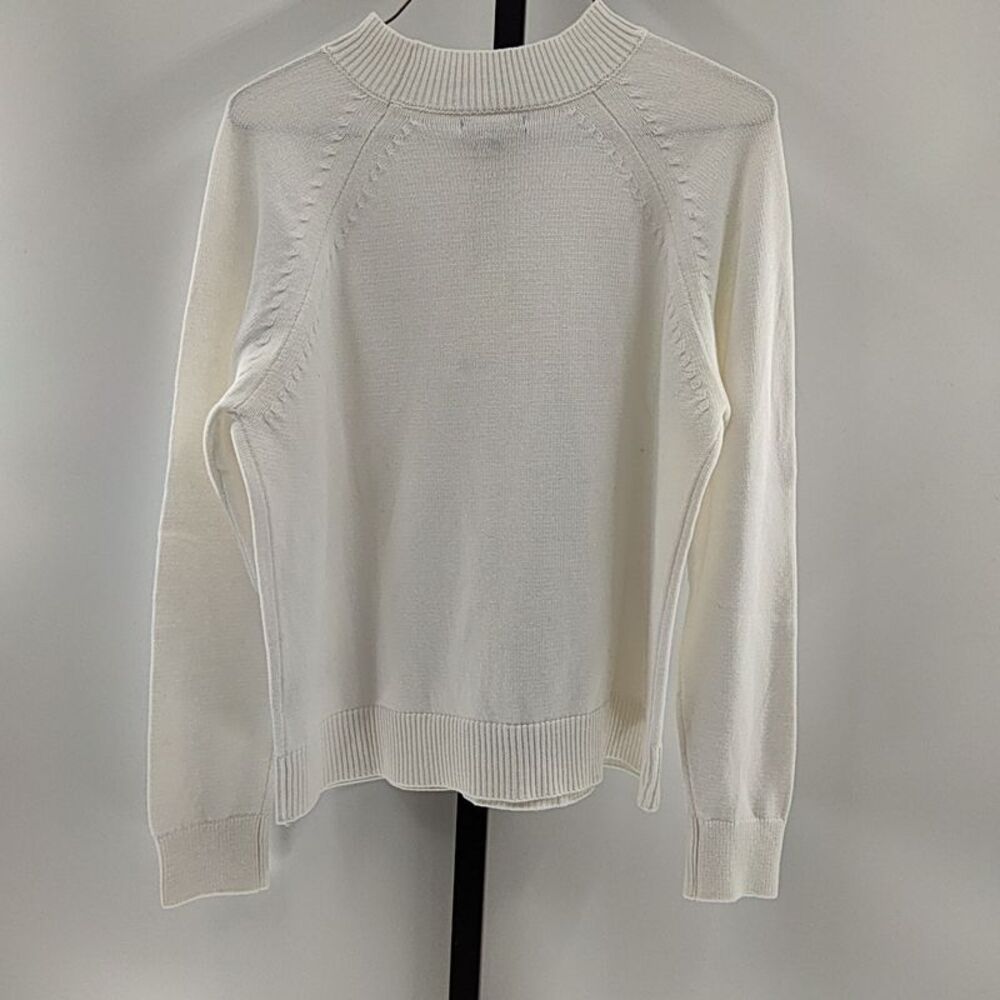 Quince Women 100% Organic Cotton Mockneck Sweater Ivory S - Picture 2 of 2